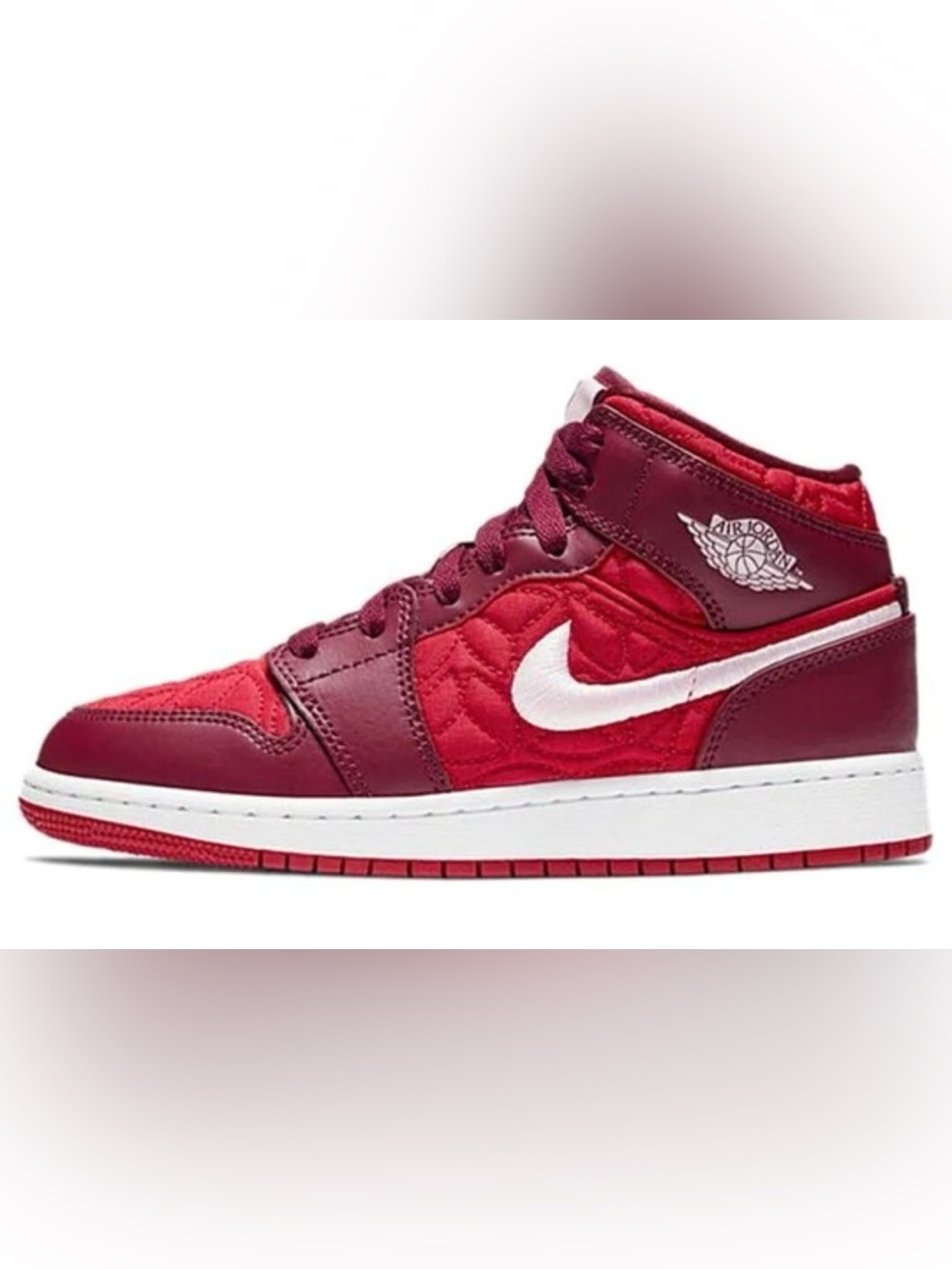Sz 7 kids Air Jordan 1 Burgundy & Red High Top Sneakersy